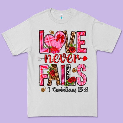 Love Never Fails I Corintians 13 8 Premium Tee Designed By Nancycooperartshop