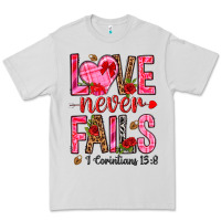 Dove Grey love never fails i corintians 13 8 Premium Tee - NancyCooperArtShop
