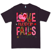 Plum love never fails i corintians 13 8 Premium Tee - NancyCooperArtShop