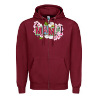 Burgundy Mother's Day mama Zipper Hoodie - FaDigitalArtStudio