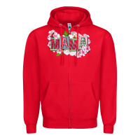 Red Mother's Day mama Zipper Hoodie - FaDigitalArtStudio