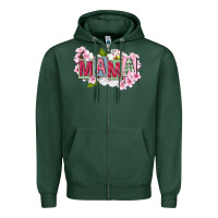 Sports Green Mother's Day mama Zipper Hoodie - FaDigitalArtStudio