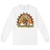 White Turkey rainbow thankful thanksgiving Long Sleeve Tee - NancyCooperArtShop