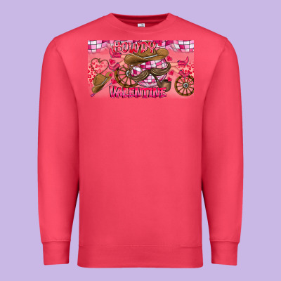Howdy Valentine Premium Sweatshirt Designed By Cowhidedigitalart