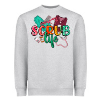 Heather Grey Scrub life Heavyweight Sweatshirt - CowGirlArtShop