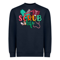 Navy Scrub life Heavyweight Sweatshirt - CowGirlArtShop