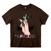 Chocolate Brown the lash boss Heavy Core Tee - MaliasSmallBusiness