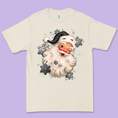 White Christmas Santa Claus Premium Tee Designed By Maliassmallbusiness