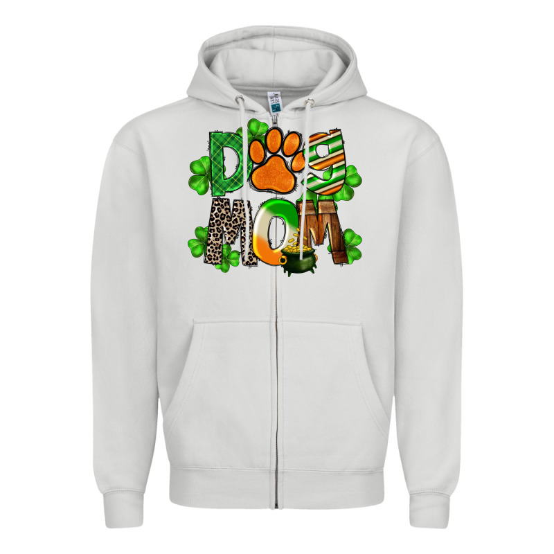 St. Patricks Dog Mom Zipper Hoodie by FaDigitalArtStudio | Teevron