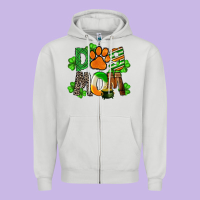 St. Patricks Dog Mom Zipper Hoodie Designed By Fadigitalartstudio