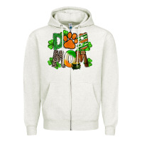 Oatmeal Heather St. Patricks Dog Mom Zipper Hoodie - FaDigitalArtStudio