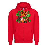 Red St. Patricks Dog Mom Zipper Hoodie - FaDigitalArtStudio