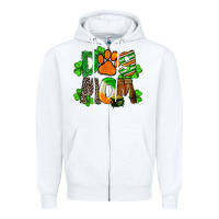 White St. Patricks Dog Mom Zipper Hoodie - FaDigitalArtStudio