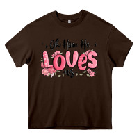 Chocolate Brown oh how he loves us Heavy Core Tee - MaliasSmallBusiness