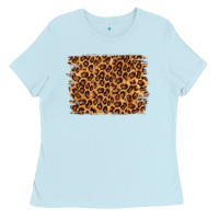 Baby Blue leopard background Ladies Tee - NancyCooperArtShop