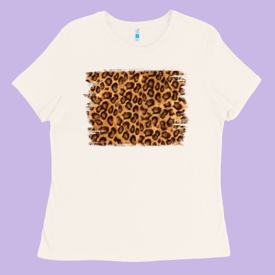 Leopard Background Ladies Tee Designed By Nancycooperartshop
