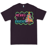 Plum merry and bright christmas tree Premium Tee - MaliasSmallBusiness