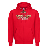 Red i am the cool mom Zipper Hoodie - FaDigitalArtStudio