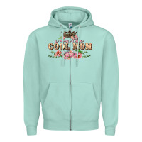 Seafoam i am the cool mom Zipper Hoodie - FaDigitalArtStudio