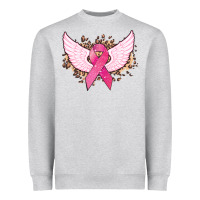 Heather Grey Cancer ribbon angel wings Cancer Awareness Heavyweight Sweatshirt - HowdyJamesFarm