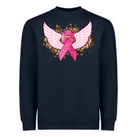Navy Cancer ribbon angel wings Cancer Awareness Heavyweight Sweatshirt - HowdyJamesFarm