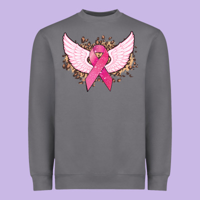 Cancer Ribbon Angel Wings Cancer Awareness Heavyweight Sweatshirt Designed By Howdyjamesfarm