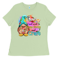 Matcha i just want stay home and craft Ladies Tee - NancyCooperArtShop