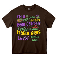 Chocolate Brown i'm a king cake eatin' mardi gras lovin' kinda gir Heavy Core Tee - MaliasSmallBusiness