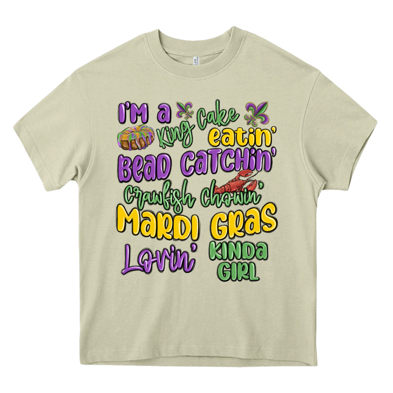 I'm A King Cake Eatin' Mardi Gras Lovin' Kinda Gir Heavy Core Tee by MaliasSmallBusiness | Teevron