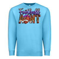 Ocean Blue Football Aunt Premium Sweatshirt - CowhideDigitalArt