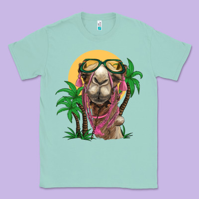 Camel With Oasis Classic Tee Designed By Barkaloodesign