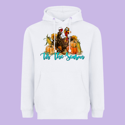 Western Fall Turkey Tis The Season Heavyweight Hoodie Designed By Lillyallendesigns