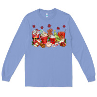 Colony Blue Christmas coffee cups Long Sleeve Tee - texasbilliewilder