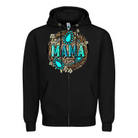Black Mama with gemstone leopard Mother's Day Zipper Hoodie - FaDigitalArtStudio