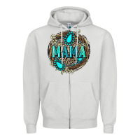 Dove Grey Mama with gemstone leopard Mother's Day Zipper Hoodie - FaDigitalArtStudio