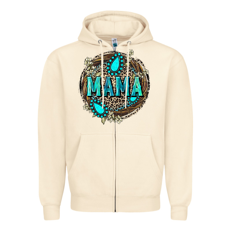 Mama With Gemstone Leopard Mother's Day Zipper Hoodie by FaDigitalArtStudio | Teevron