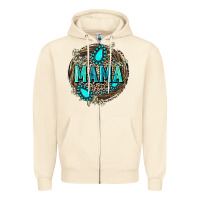 Sandshell Mama with gemstone leopard Mother's Day Zipper Hoodie - FaDigitalArtStudio