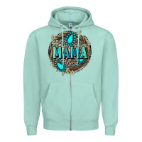 Seafoam Mama with gemstone leopard Mother's Day Zipper Hoodie - FaDigitalArtStudio