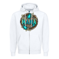 White Mama with gemstone leopard Mother's Day Zipper Hoodie - FaDigitalArtStudio