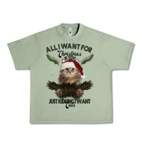 Oil Green All I Want For Christmas Is You Just Kidding I Want Cats Urban Heavy Tee - Bettercallsaul