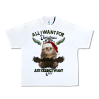 White All I Want For Christmas Is You Just Kidding I Want Cats Urban Heavy Tee - Bettercallsaul