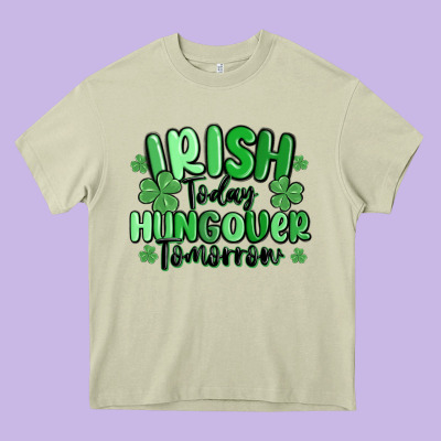 Irish Today Hungover Tomorrow Heavy Core Tee Designed By Maliassmallbusiness