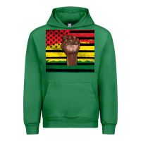 Emerald Juneteenth American flag Urban Hoodie - Artiststas