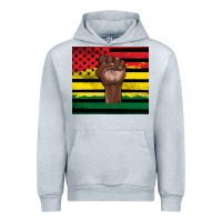 Heather Grey Juneteenth American flag Urban Hoodie - Artiststas