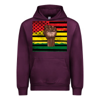 Mauve Wine Juneteenth American flag Urban Hoodie - Artiststas