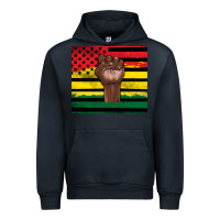 Navy Juneteenth American flag Urban Hoodie - Artiststas