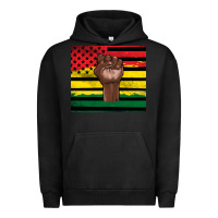 Pigment Black Juneteenth American flag Urban Hoodie - Artiststas