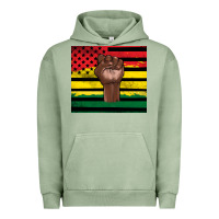 Pigment Oil Green Juneteenth American flag Urban Hoodie - Artiststas