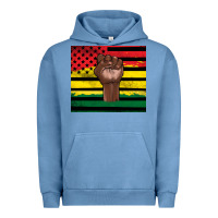 Pigment Pebble Blue Juneteenth American flag Urban Hoodie - Artiststas