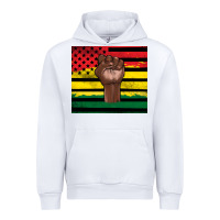 White Juneteenth American flag Urban Hoodie - Artiststas